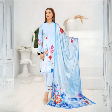 Orchid Whisper – 3-Piece Unstitched Lawn Suit with Printed Voile Dupatta | Zimal Zoha