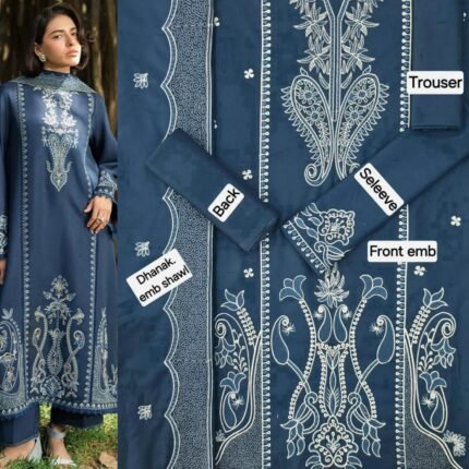 Dark Grey Blue - 3 Piece Dress