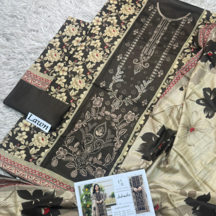 Digital Emb Lawn with Lawn Dupatta