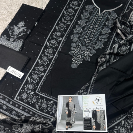 Digital Emb Lawn with Lawn Dupatta