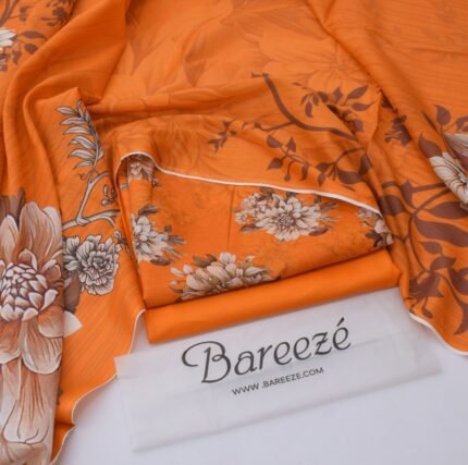 Papaya Orange - Digital Printed Lawn