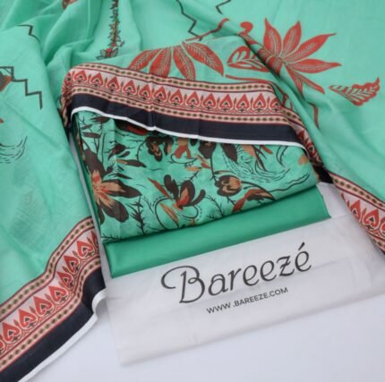 Light Sea Green - Digital Printed Lawn