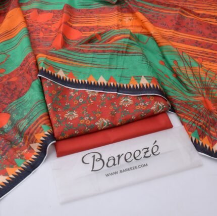 Dull Red - Digital Printed Lawn